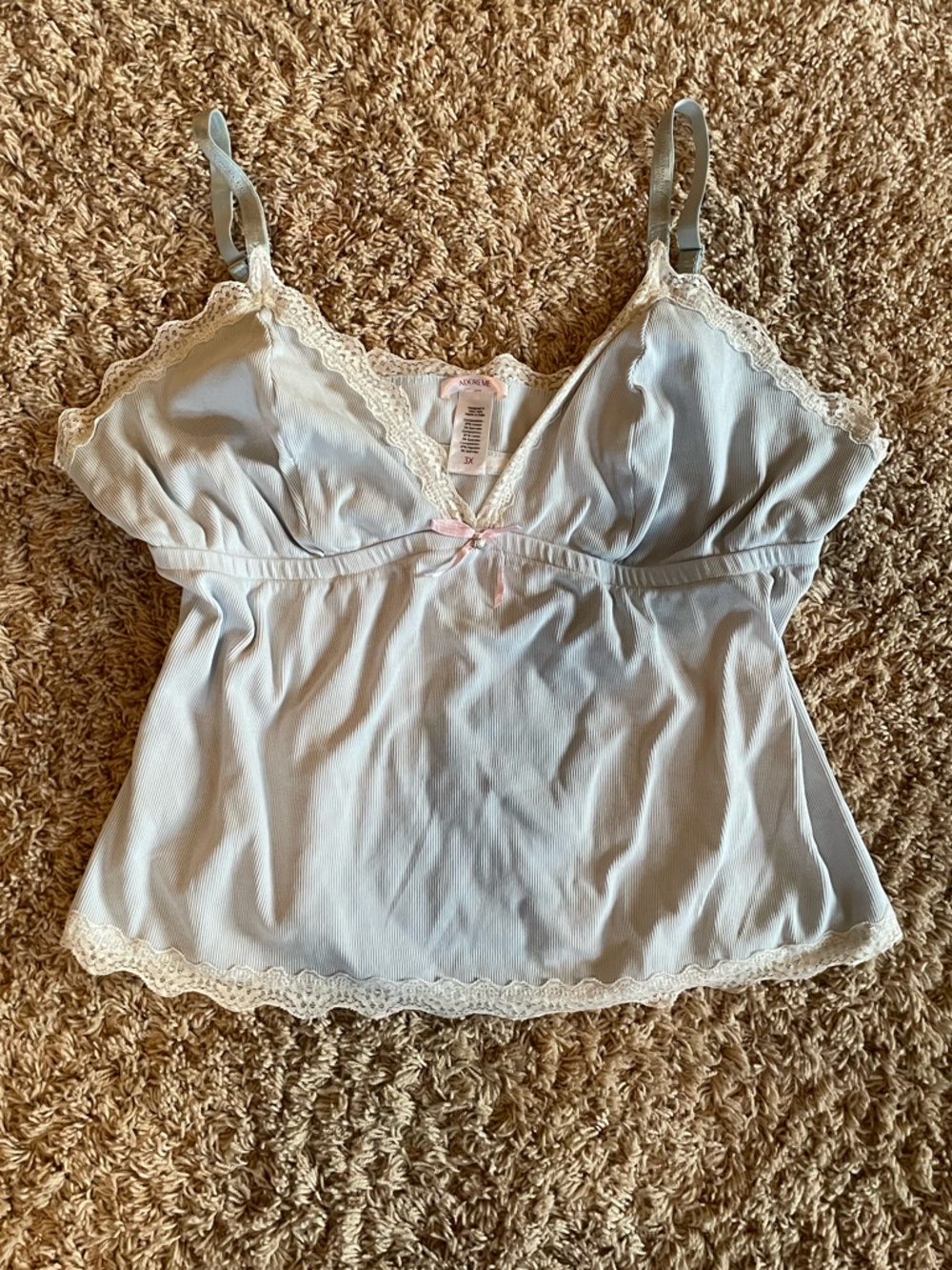 Light Blue Lace Tank Top 3X